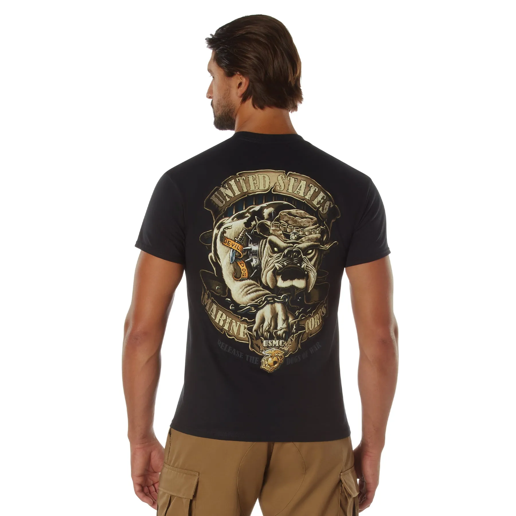 [Black Ink™] Military Marines Bulldog Graphic T-Shirts