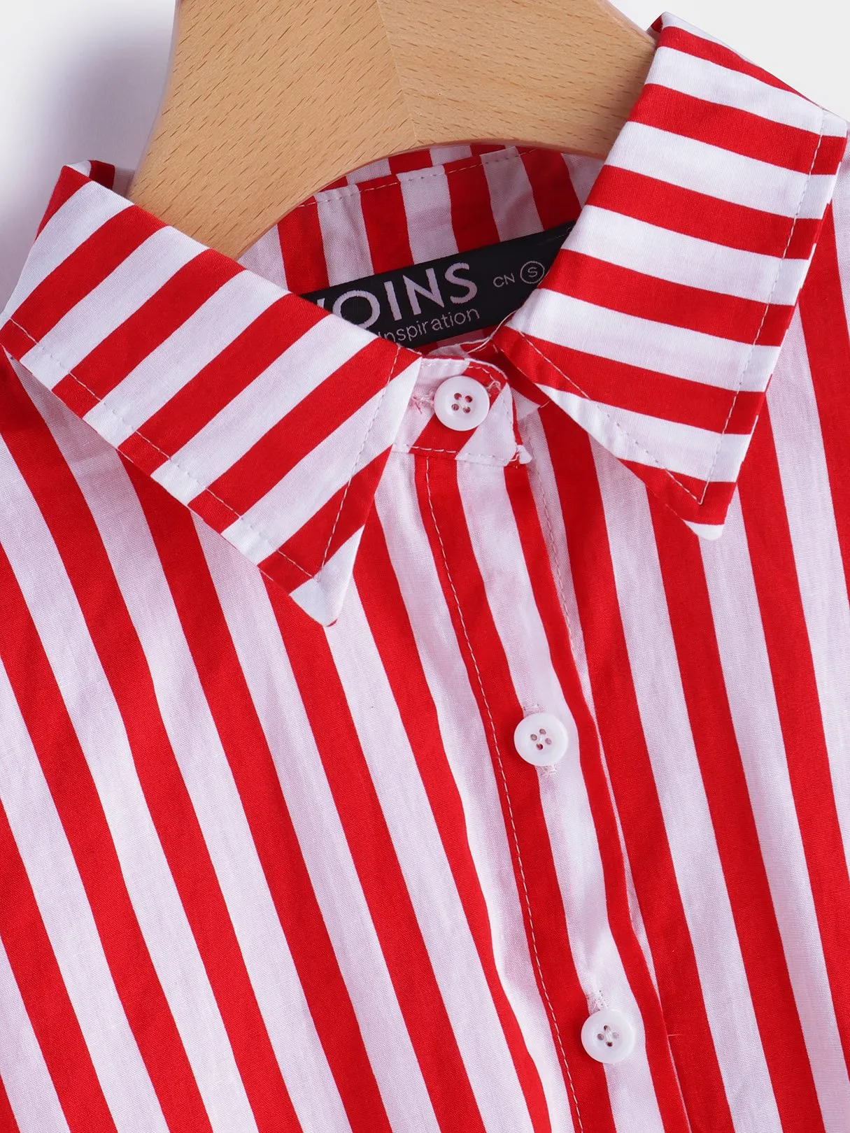 Custom Stripe Long Sleeve Red Top