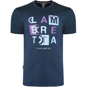 Lambretta Mens Retro Box Crew Neck T-Shirt - Navy