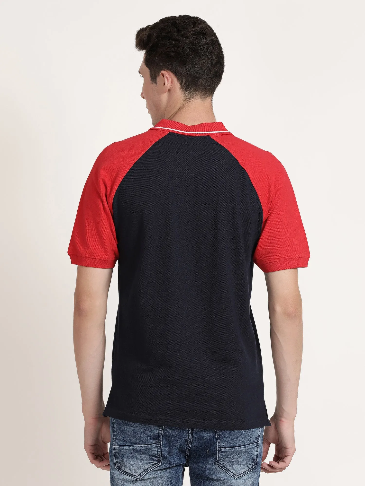 Men Red and Black Pollo Collar T-shirt (CRISPA3501)