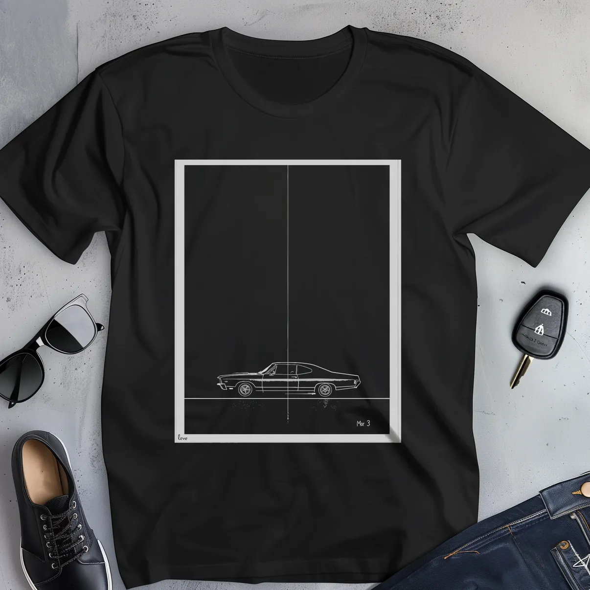 Minimalistic Vintage Car Lover T-Shirt