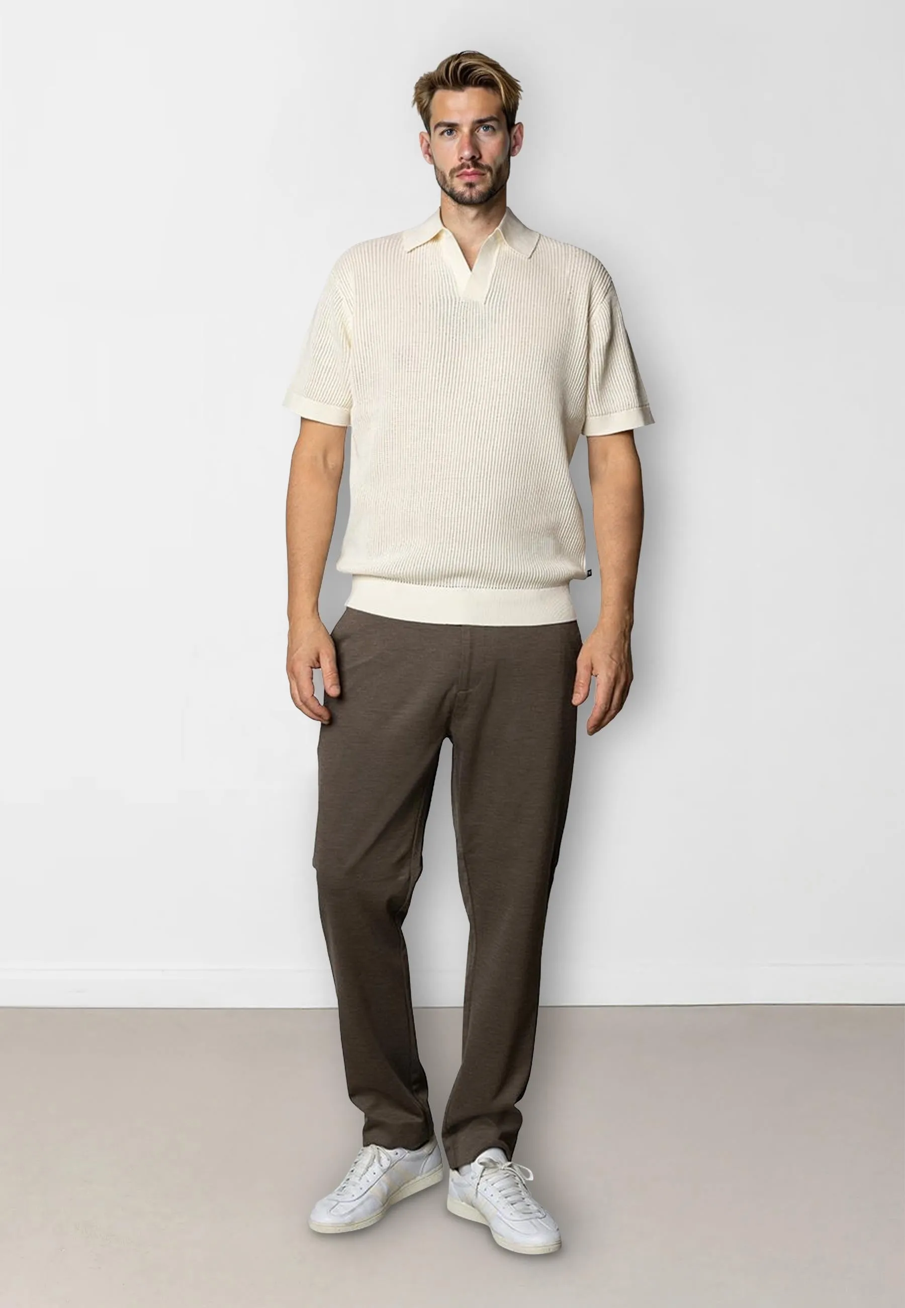 Oliver knitted polo - Ecru