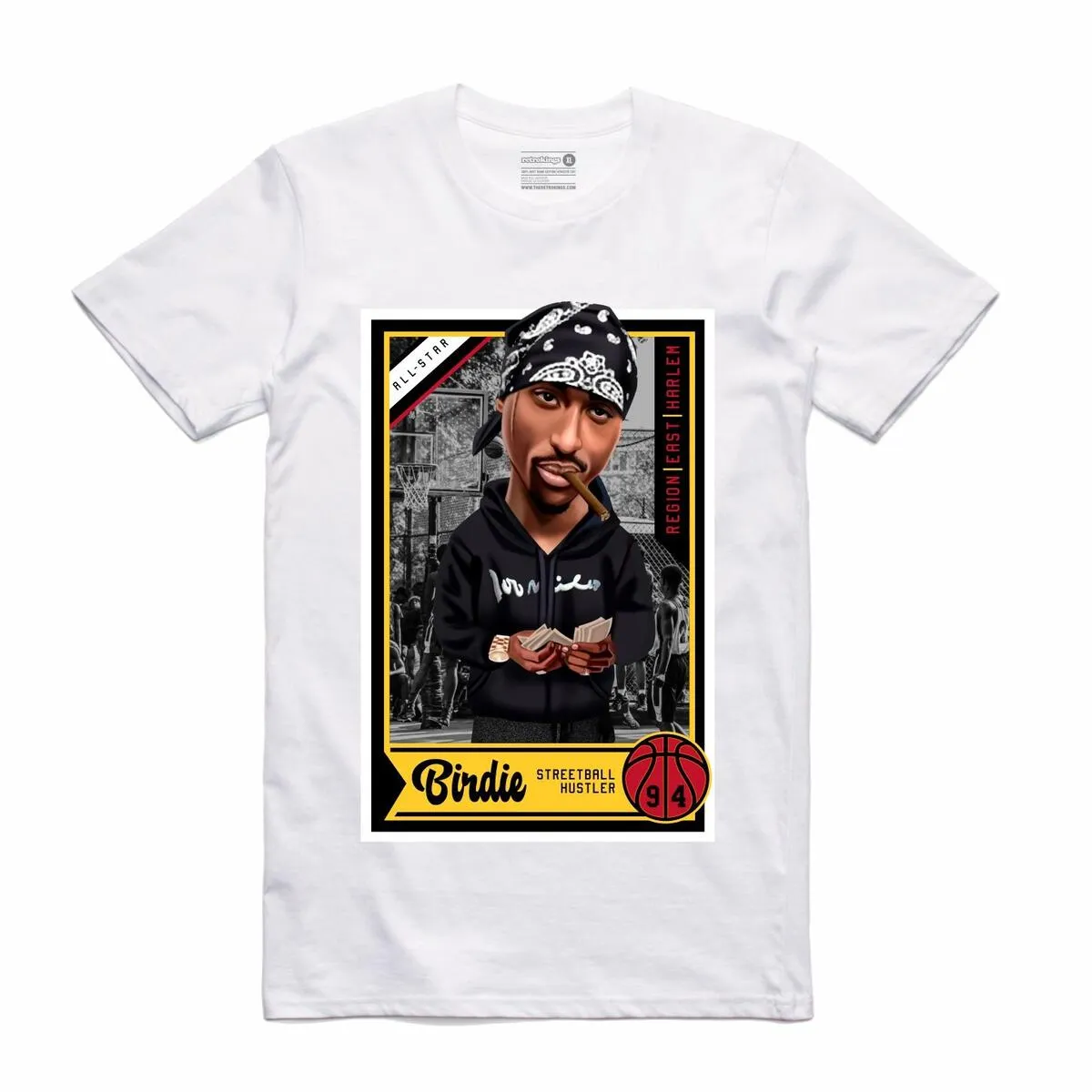 Retro Kings BIRDIE BASKETBALL TEE (White)