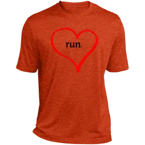 Run Heart - Heather Performance Tee